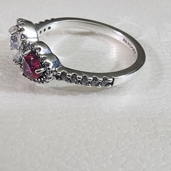 Pandora Halo Hearts Ring Sterling silver Size 56 - Picture 3 of 8